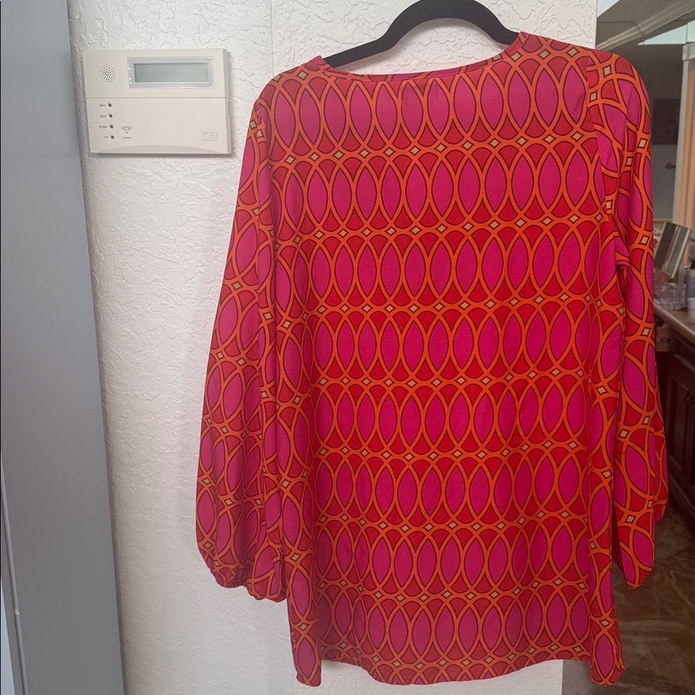 Mud Pie Pink and Orange Embellished V-Neck Tunic - Picture 6 of 6